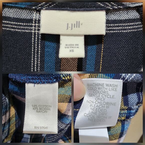 J. Jill Top Plaid Button Down Shirt - Picture 5 of 5